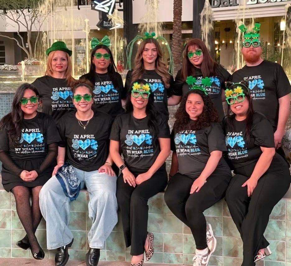 Axis for Autism team members and clinic moments with families and staff