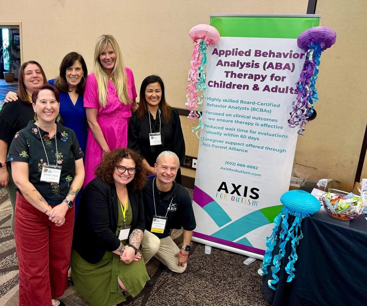 Axis for Autism team members and clinic moments with families and staff