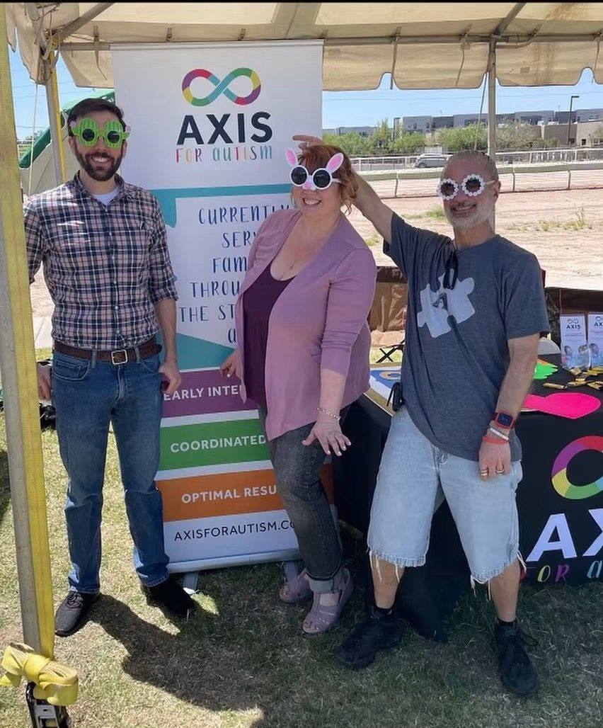 Axis for Autism team members and clinic moments with families and staff