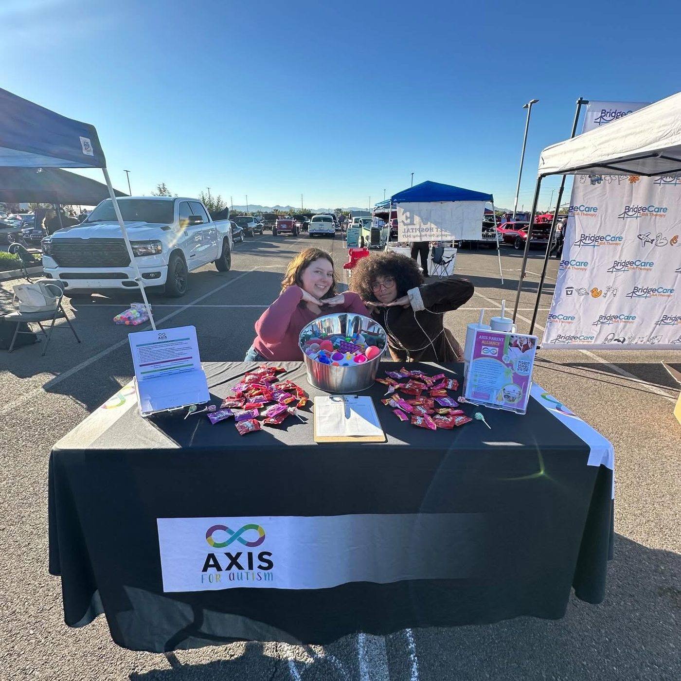 Axis for Autism team members and clinic moments with families and staff